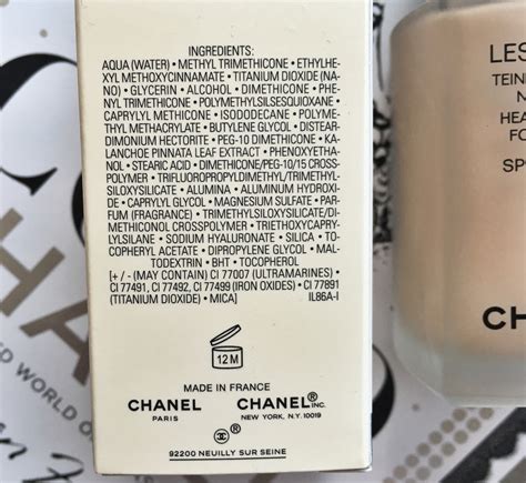 chanel les beige ingredients|Chanel longwear ingredients.